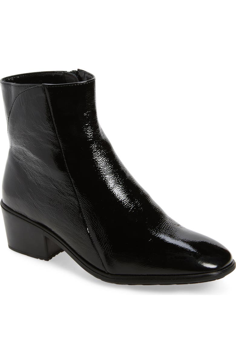 Naot Goodie Zip Boot, Main, color, Black Crinkle Patent Leather