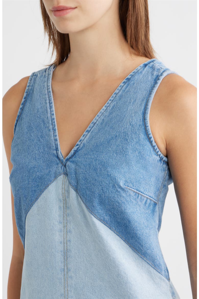 Azura Two-Tone Denim Midi Dress, Alternate, color, 2-TONE CLASSIC WASH