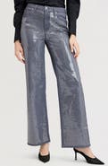 Sam Edelman Sequin High Waist Wide Leg Jeans