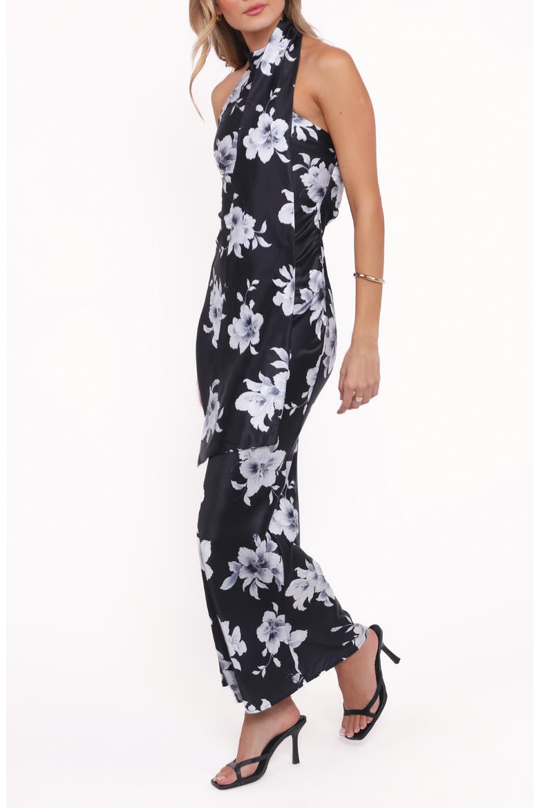 Freida Maxi Halter Dress, Alternate, color, BLACK FLORAL