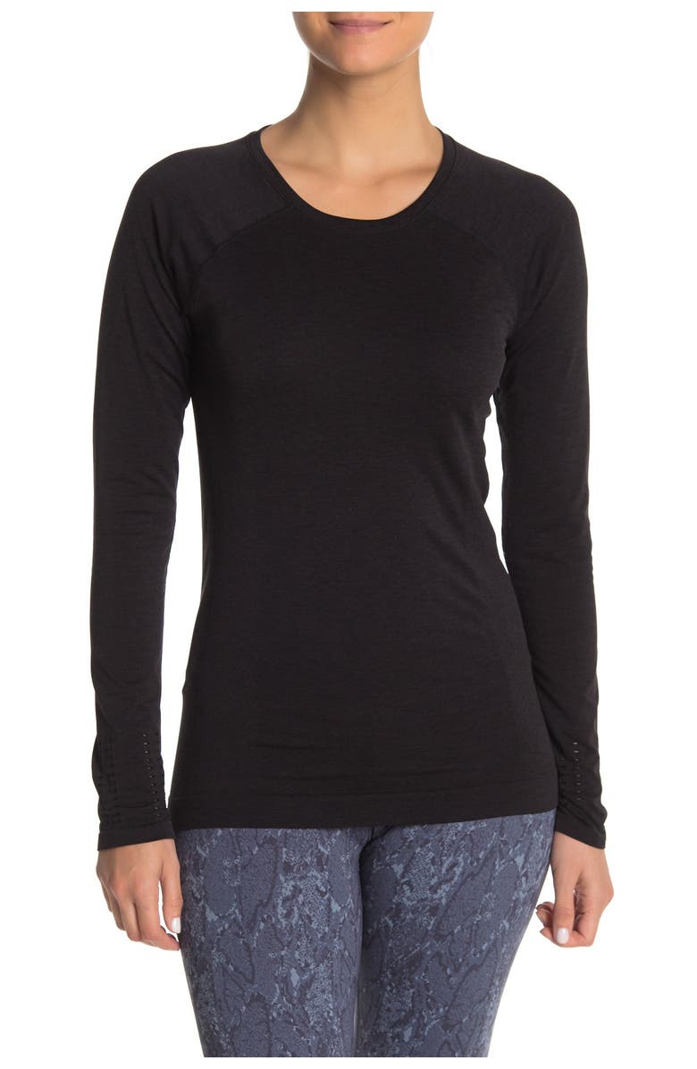 Z by Zella Limber Perforated Long Sleeve Top, Main, color, 