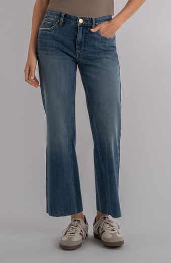Kelsey Fab Ab Raw Hem Ankle Flare Jeans