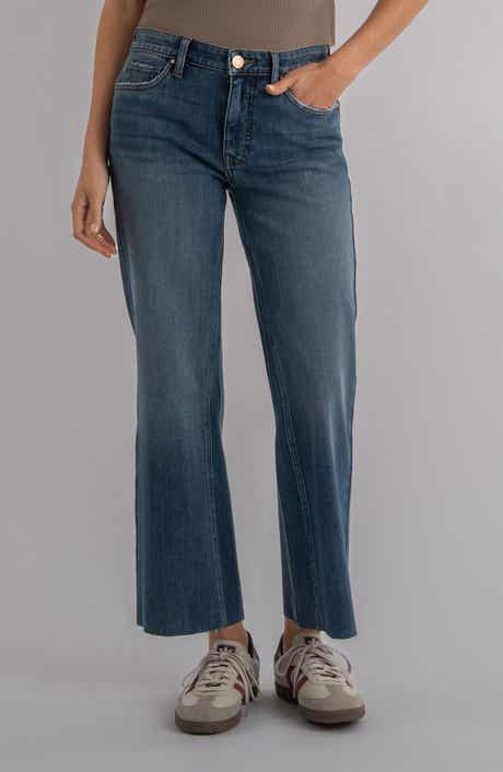 Kelsey Fab Ab Raw Hem Ankle Flare Jeans