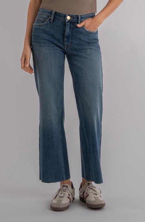 Kut From The Kloth Kelsey Fab Ab Raw Hem Ankle Flare Jeans In Blue