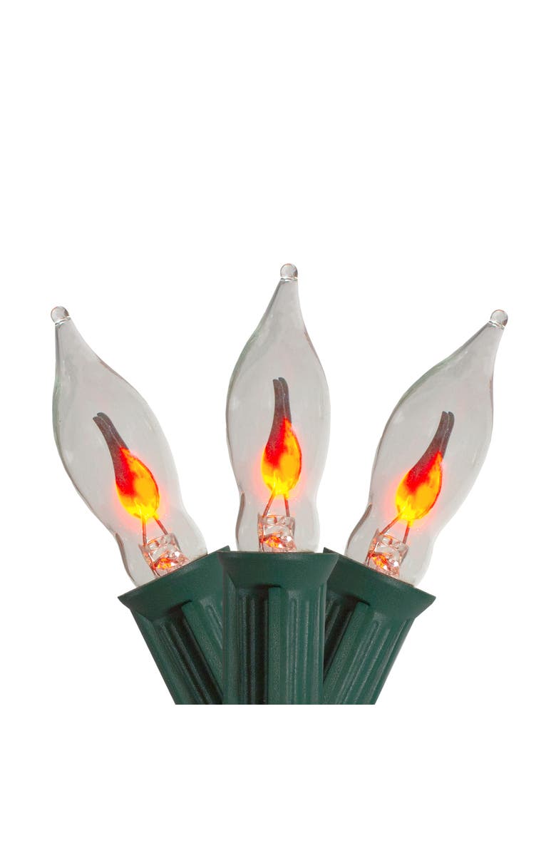 Northlight Flickering Flame C7 Halloween Lights - Amber - 9' Green Wire - 10ct, Main, color,