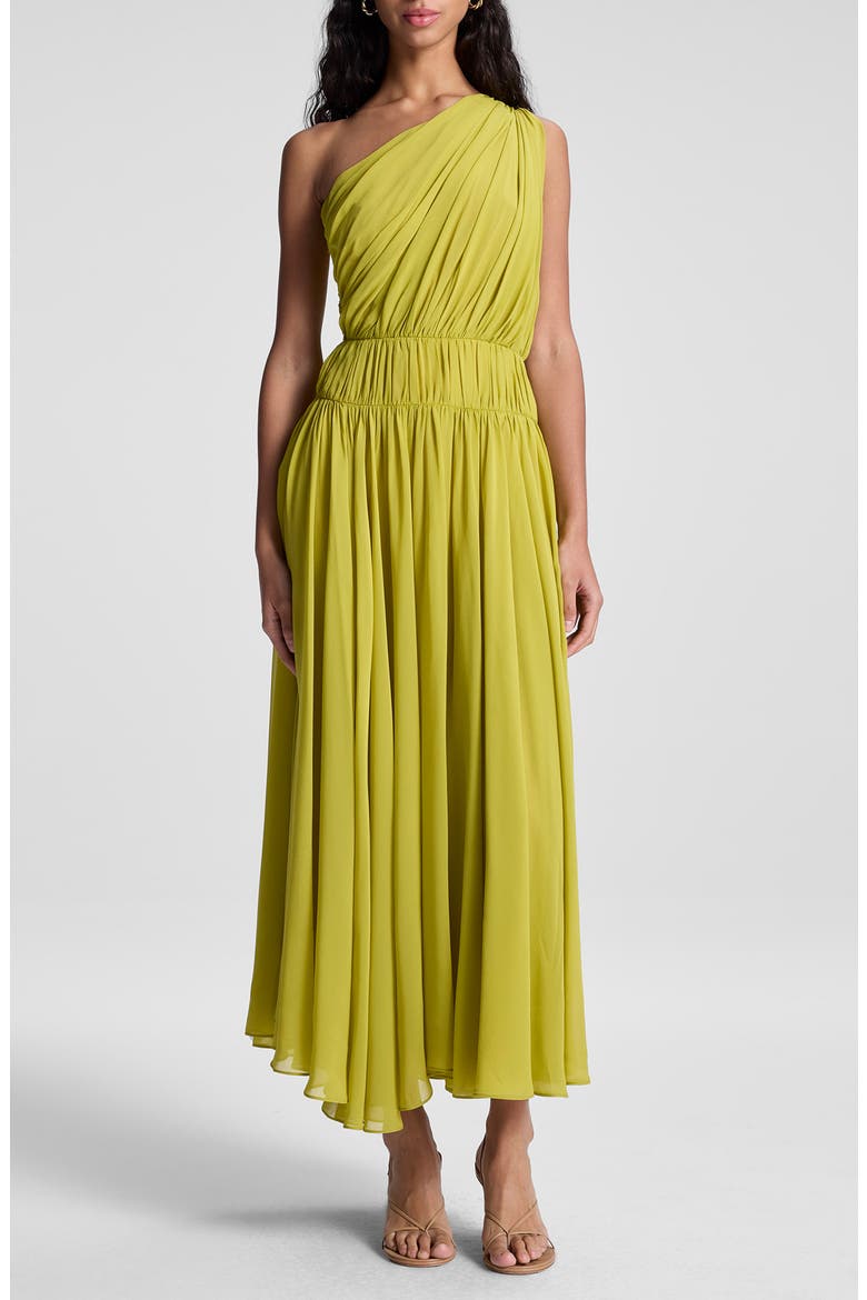 Drew Pleated One-Shoulder Maxi Dress, Main, color, CACTUS BLOSSOM