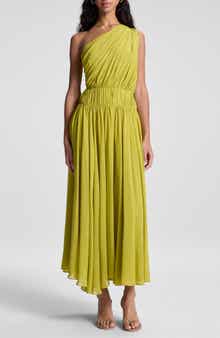 A.L.C. Drew Pleated One-Shoulder Maxi Dress
