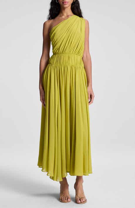 A.L.C. Drew Pleated One-Shoulder Maxi Dress