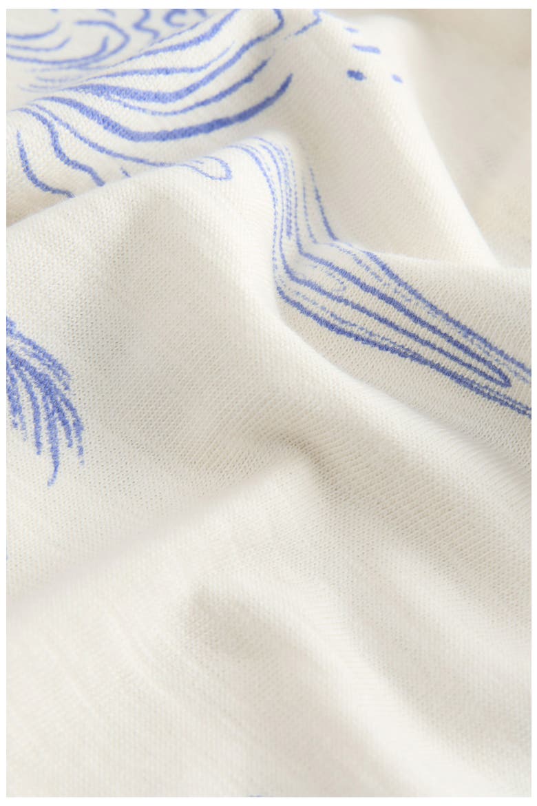 Kids' Palm Print Cotton T-Shirt, Alternate, color, BLUE