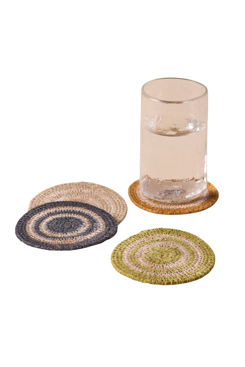 Hydra Woven Seagrass Coaster - Set of 4, Main, color, Multi