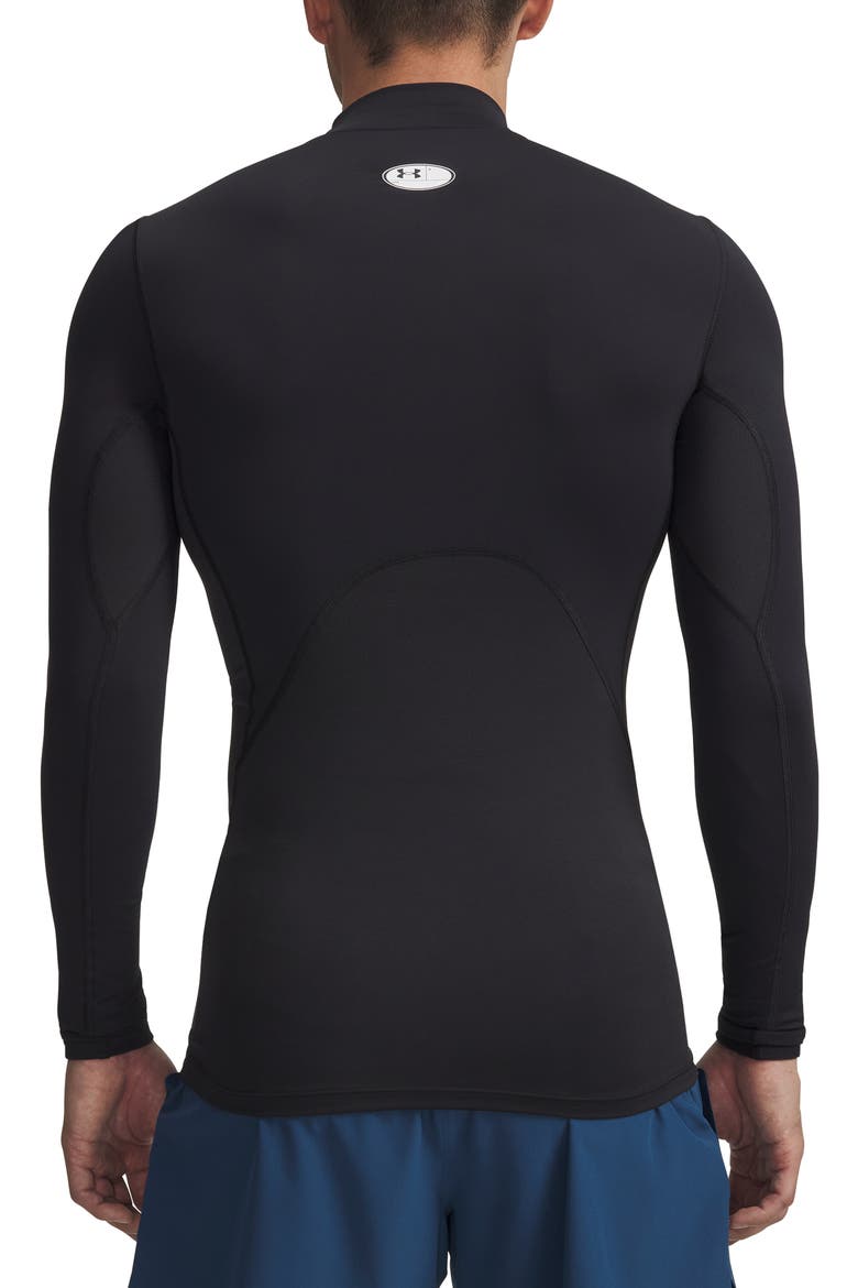 CG Armour Compression Mock Neck Performance Top, Alternate, color, BLACK/ WHITE