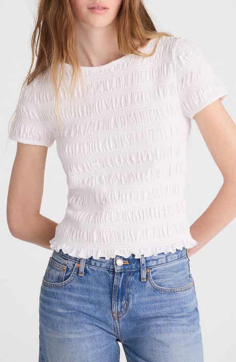 Smocked Short Sleeve Top