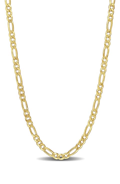 18K Gold Plated Figaro Chain Link Necklace