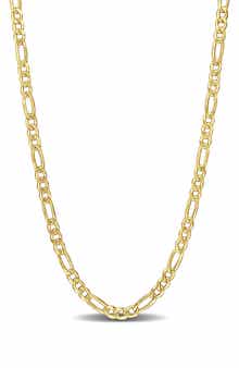 DELMAR 18K Gold Plated Figaro Chain Link Necklace