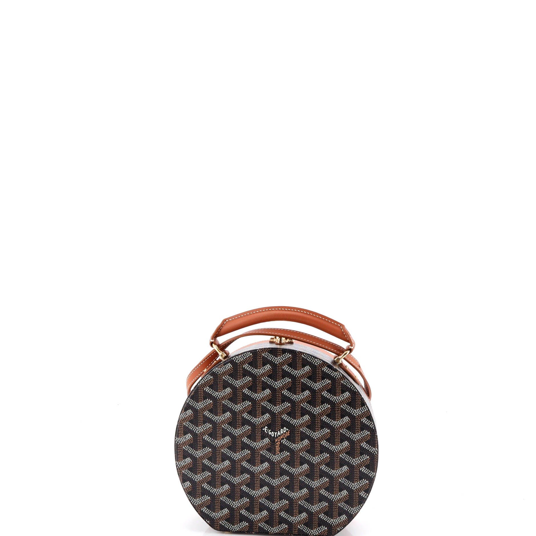 Pre-Owned Goyard Alto Hatbox Bag Coated Canvas, Alternate, color, Brown