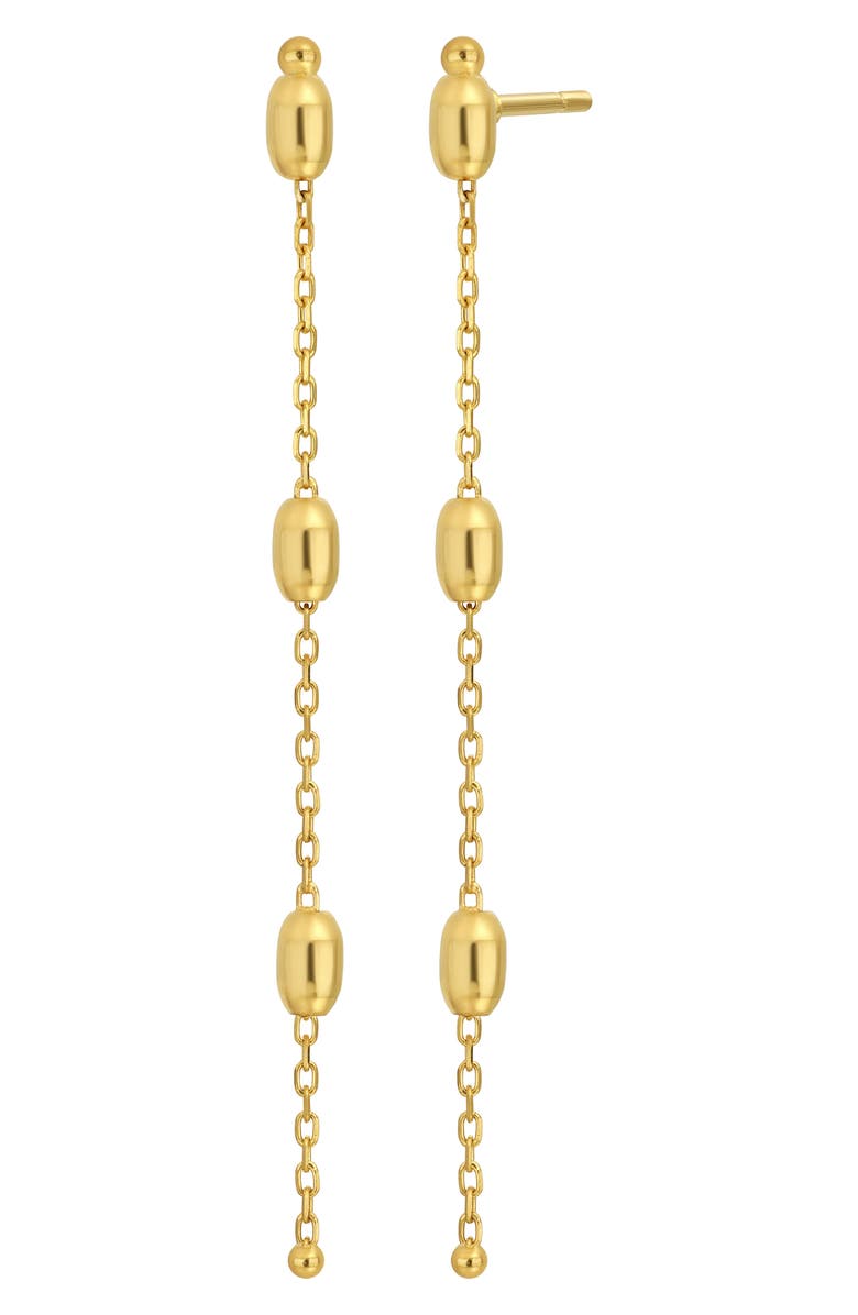 Bony Levy 14K Gold Bead Station Drop Earrings, Main, color, 14K Yellow Gold