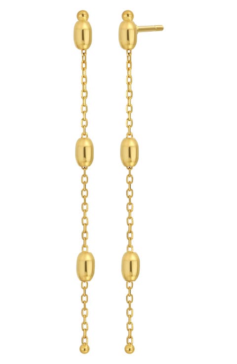 14K Gold Bead Station Drop Earrings (Nordstrom Exclusive)