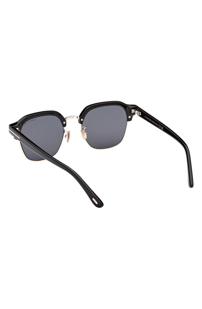 TOM FORD 54mm Browline Sunglasses, Alternate, color, Shiny Black / Smoke