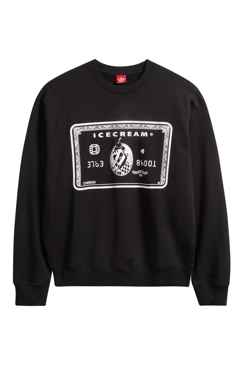 Card Cotton Graphic Sweatshirt, Alternate, color, BLACK