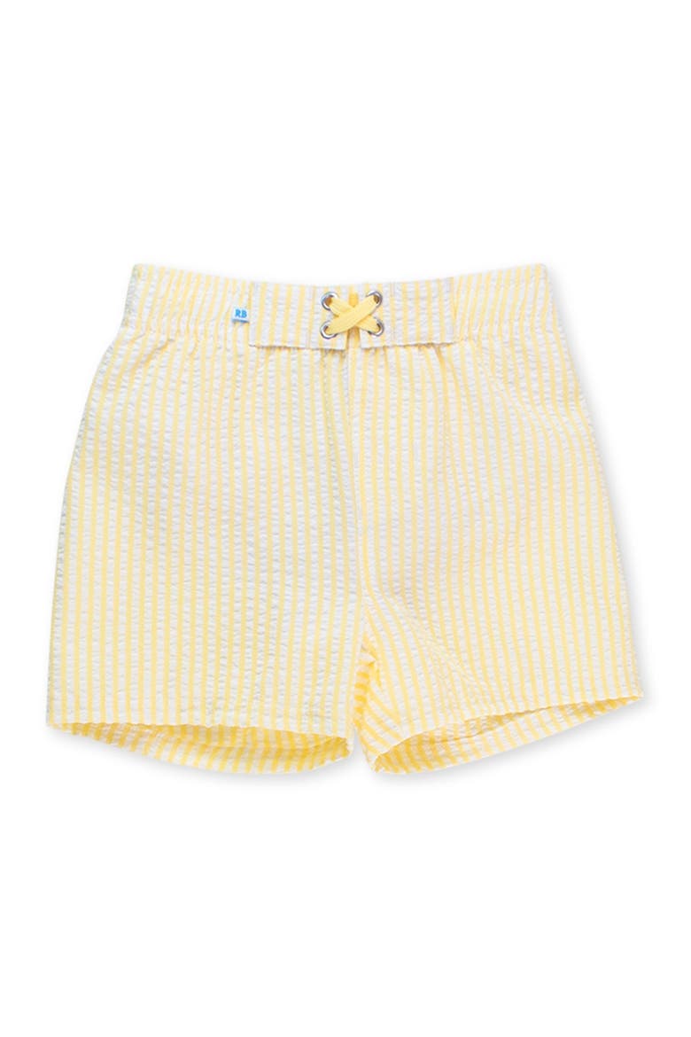 Toddler Boys UPF50+ Swim Trunks, Main, color, Banana Seersucker