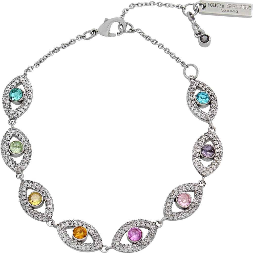KURT GEIGER KURT GEIGER LONDON CRYSTAL & CZ EVIL EYE STATION BRACELET