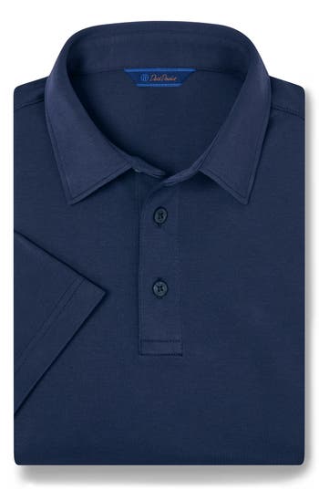 David Donahue Solid Interlock Cotton Polo