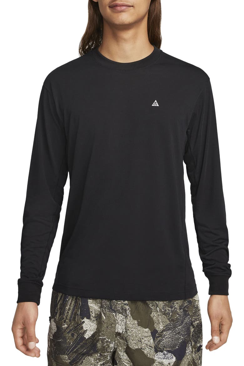 Men's Dri-FIT ACG Goat Rocks Long Sleeve T-Shirt, Main, color, BLACK/ KHAKI/ LIGHT BROWN