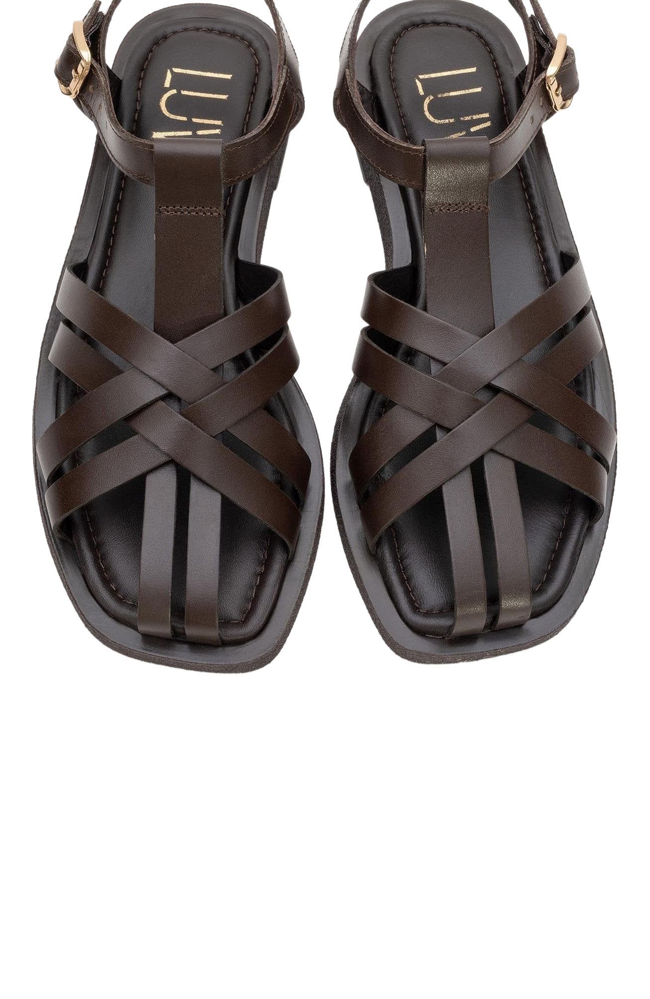 Forever & Always Shoes Andres Leather Sandal, Alternate, color, Brown Leather