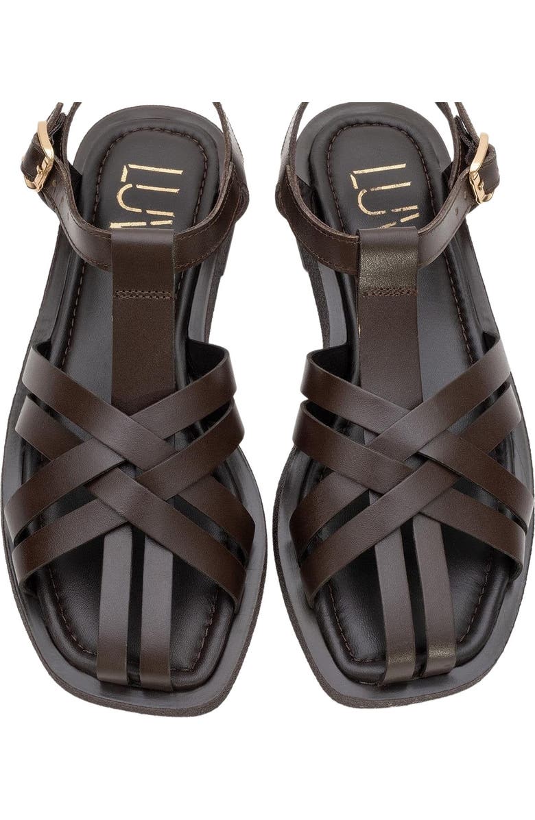 Forever & Always Shoes Andres Leather Sandal, Alternate, color, Brown Leather