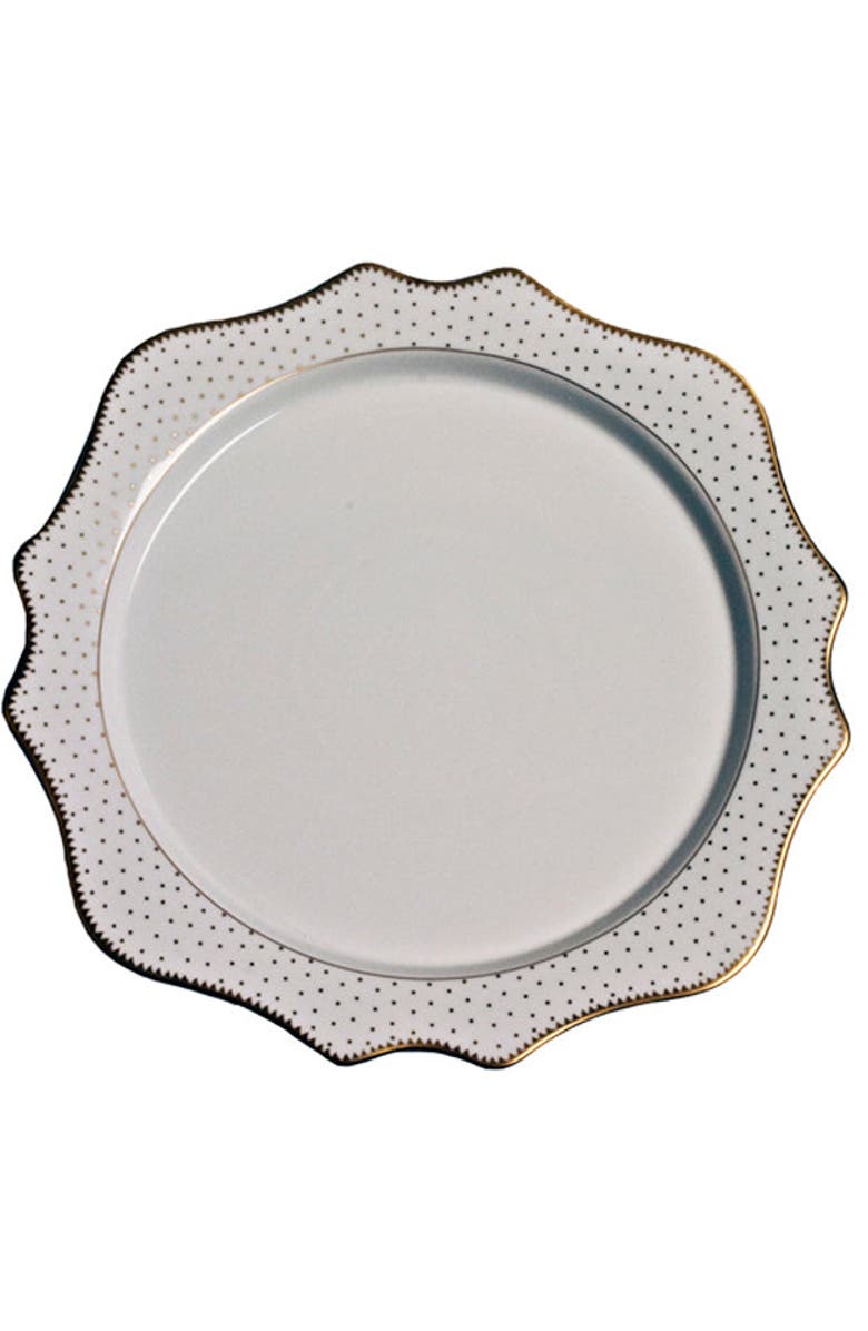 Anna Weatherley Simply Anna Antique Polka Charger Plate, Main, color, White/Gold