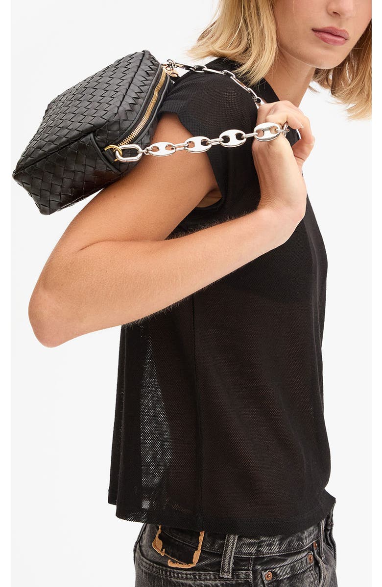 Clare V. Shortie Mariner Chain Strap, Alternate, color, Silver