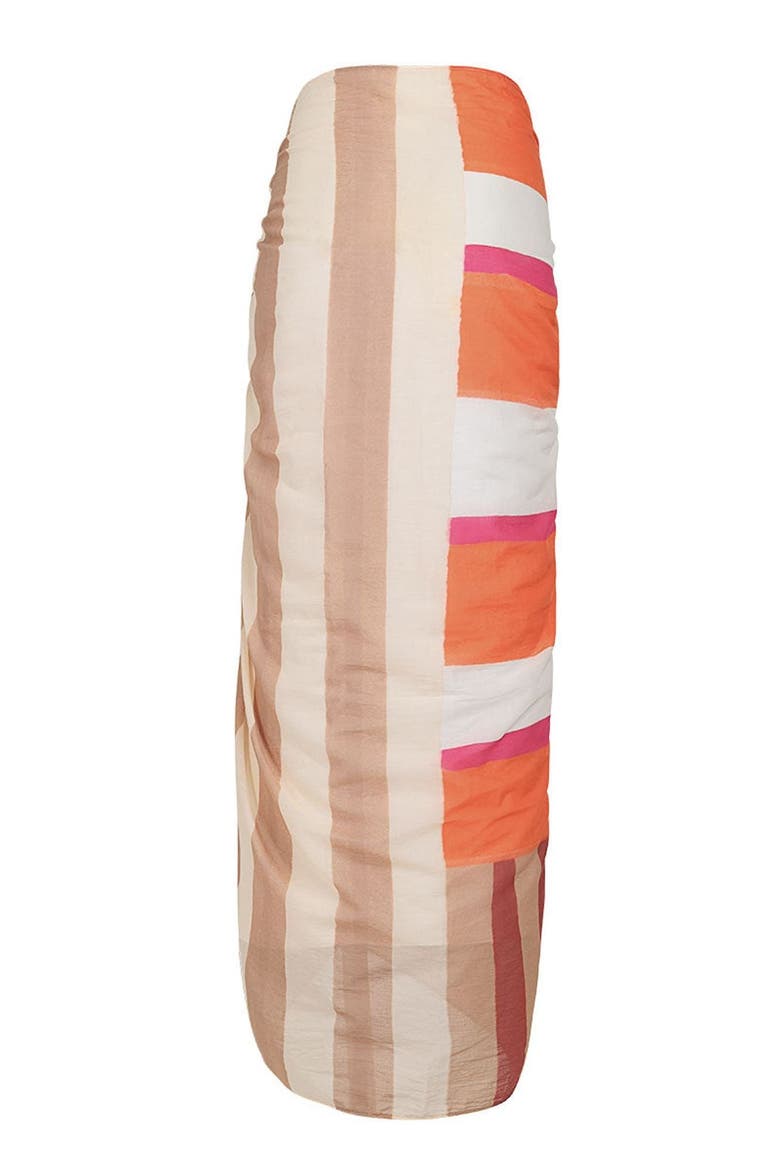 Sunset Bazaar Loretta Striped Cotton Pareo Sarong, Alternate, color, Sunset Stripes