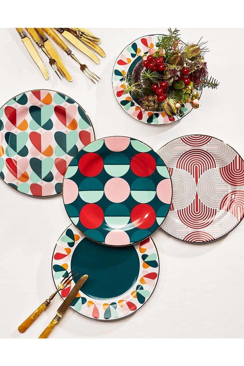 Dessert Plates Set Of 2 Sfere Dark Green, Alternate, color, Sfere Dark Green