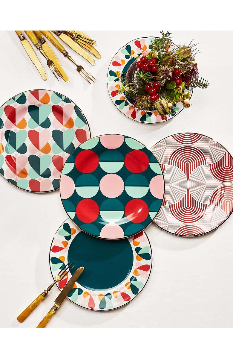 La DoubleJ Dessert Plates Set Of 2 Sfere Dark Green, Alternate, color, Sfere Dark Green