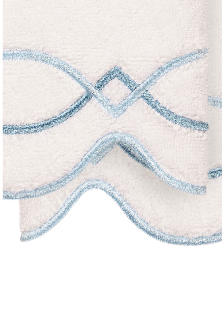 Diamond Chain Scallop Set of 2 Hand Towels, Alternate, color, WHITE/ BLUE