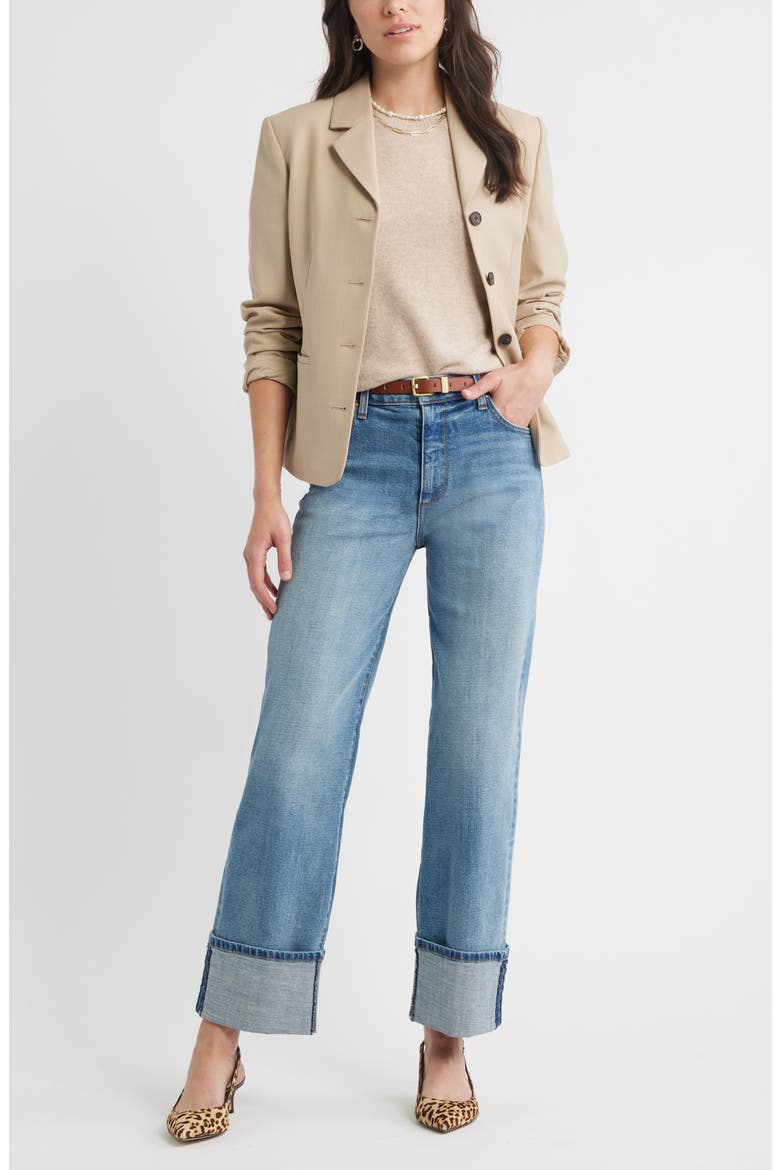 Puff Sleeve Wool & Cashmere Sweater, Alternate, color, TAN DOESKIN HEATHER