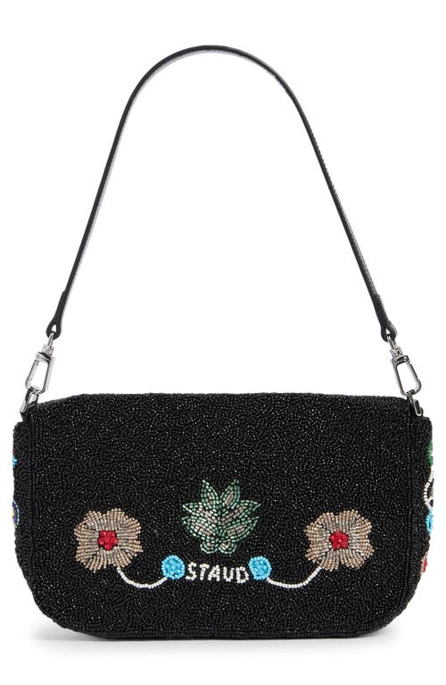 Staud Timmy Beaded Convertible Shoulder Bag In Black