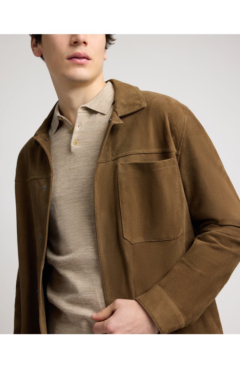 Onia Suede Work Overshirt, Alternate, color, Doe
