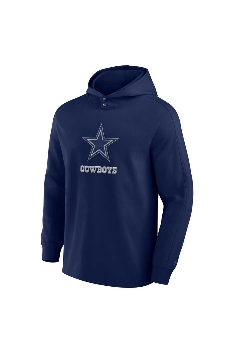 Men's Fanatics Navy Dallas Cowboys Elements Blaze Tri-Blend Long Sleeve Hoodie T-Shirt, Alternate, color, Navy