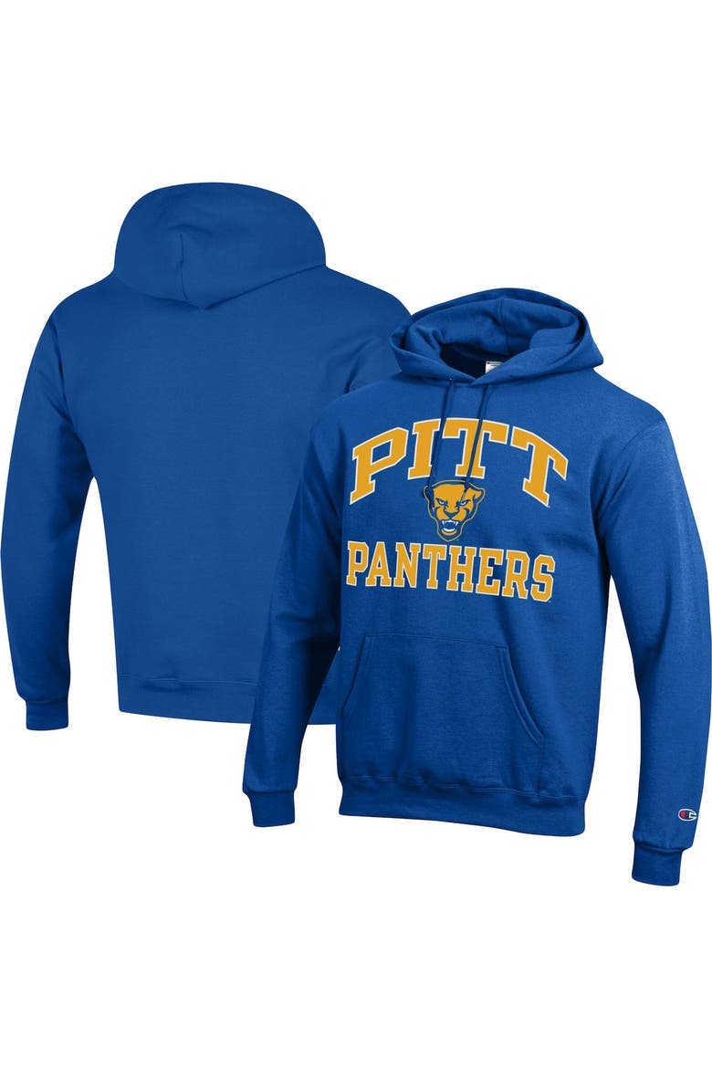 Men's Champion Royal Pitt Panthers High Motor Pullover Hoodie, Main, color, Royal