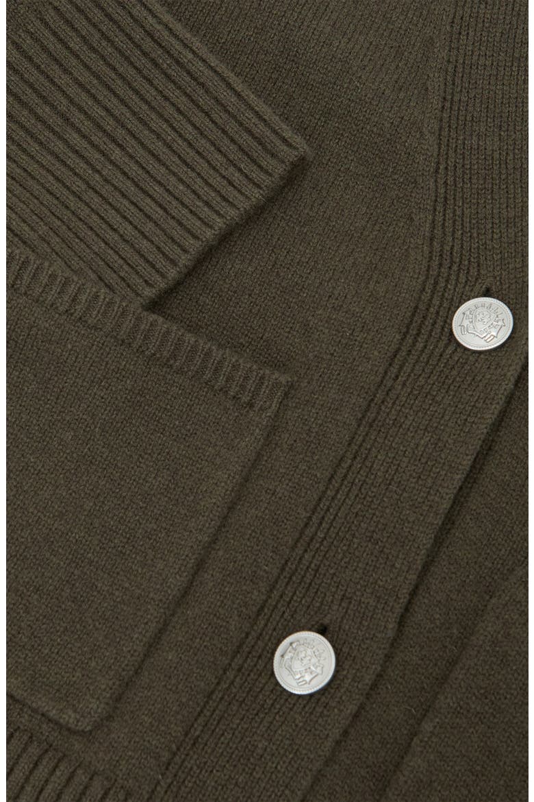 Maya Wool & Cashmere Cardigan, Alternate, color, KHAKI GREEN
