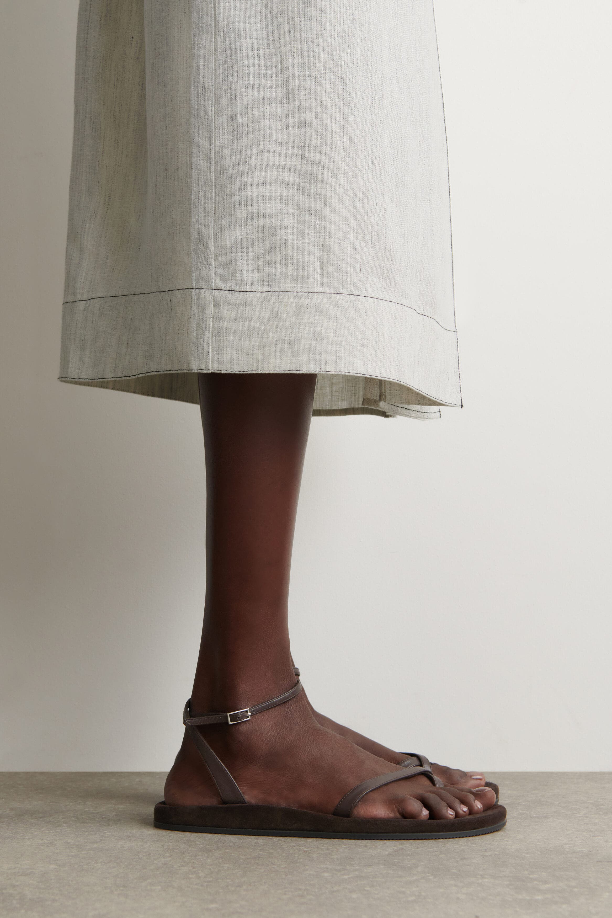 Minimal Leather Sandals, Alternate, color, BROWN