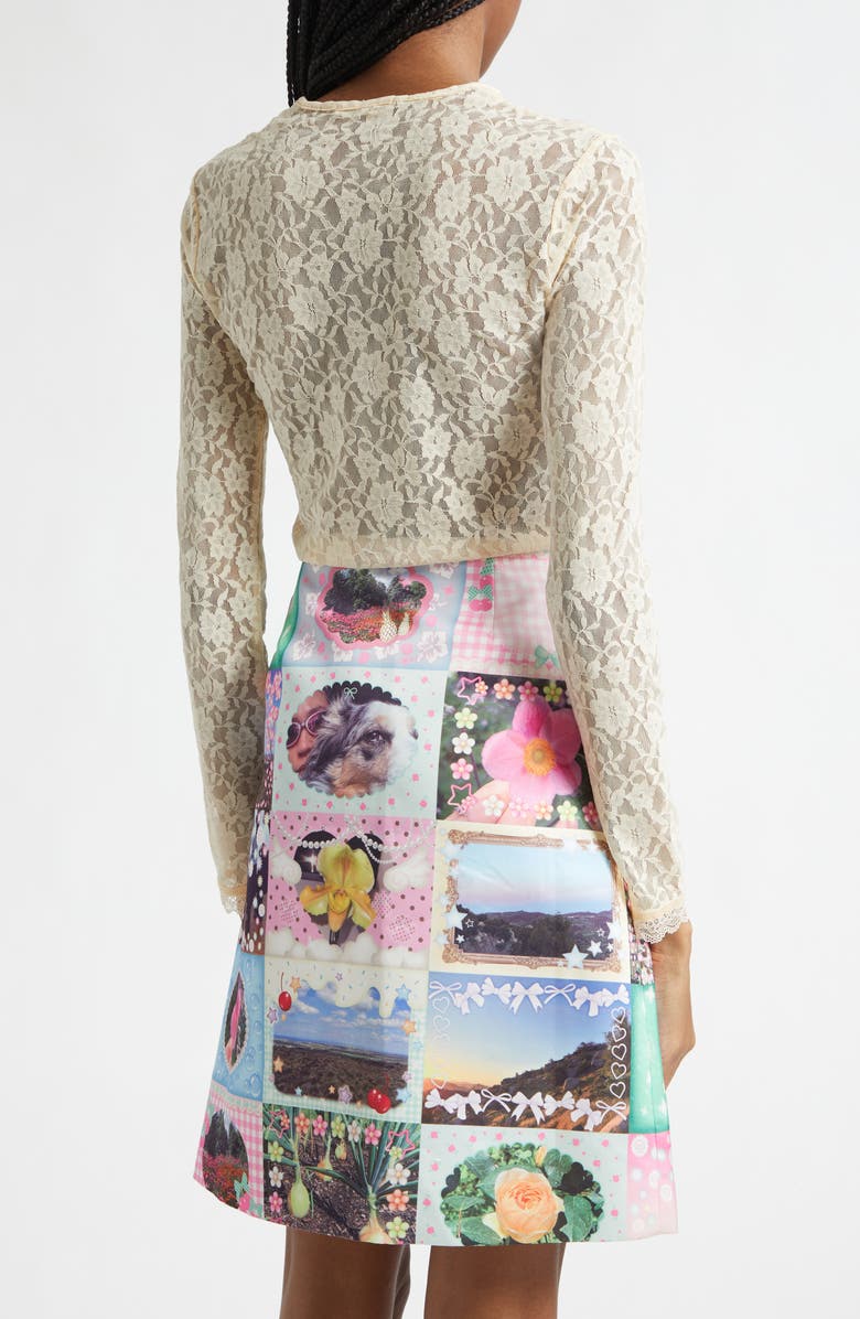 Sandy Liang Scoby Long Sleeve Lace Top, Alternate, color, Ivory