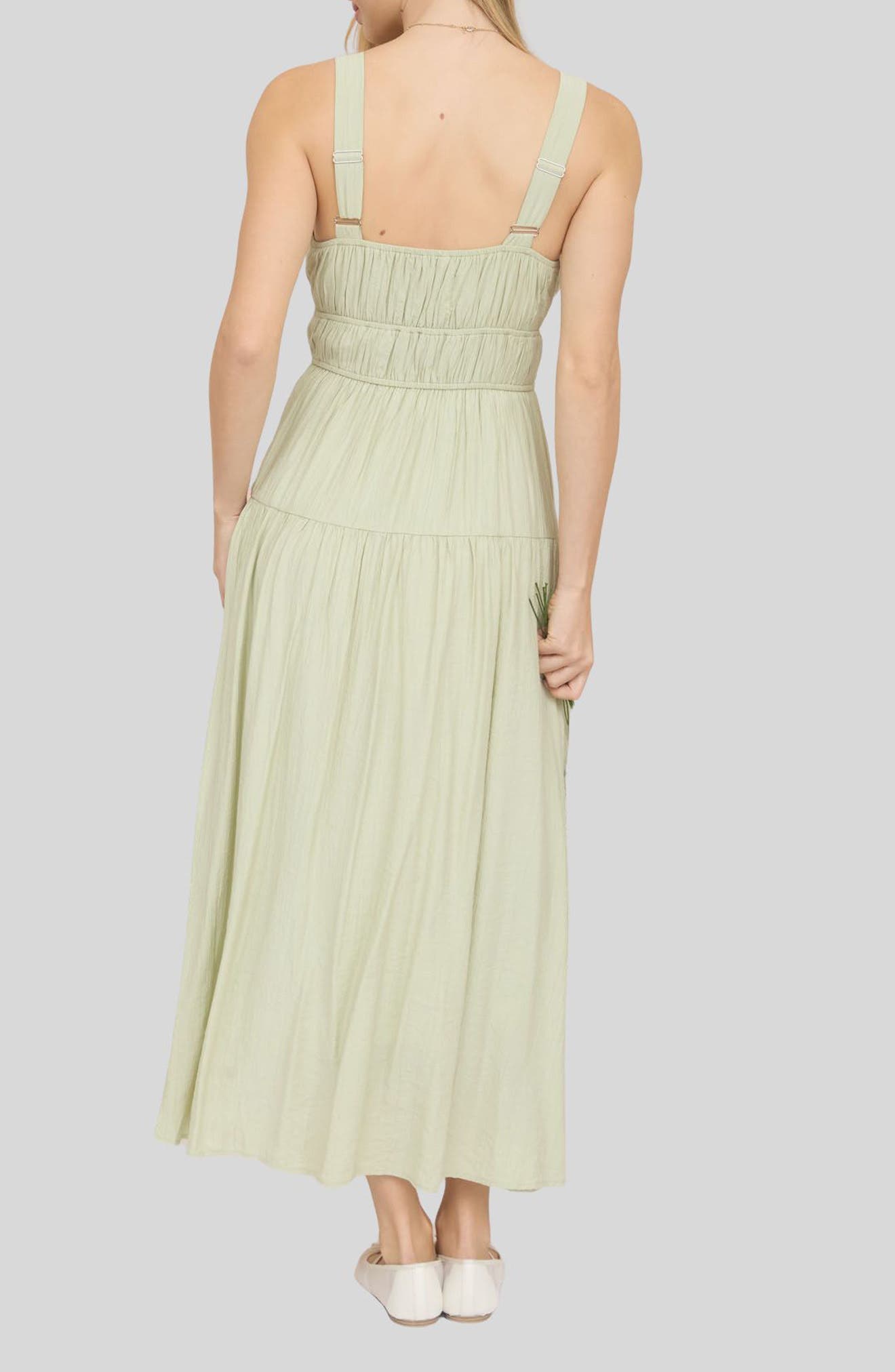 Front Tie Fit & Flare Midi Dress - image 4