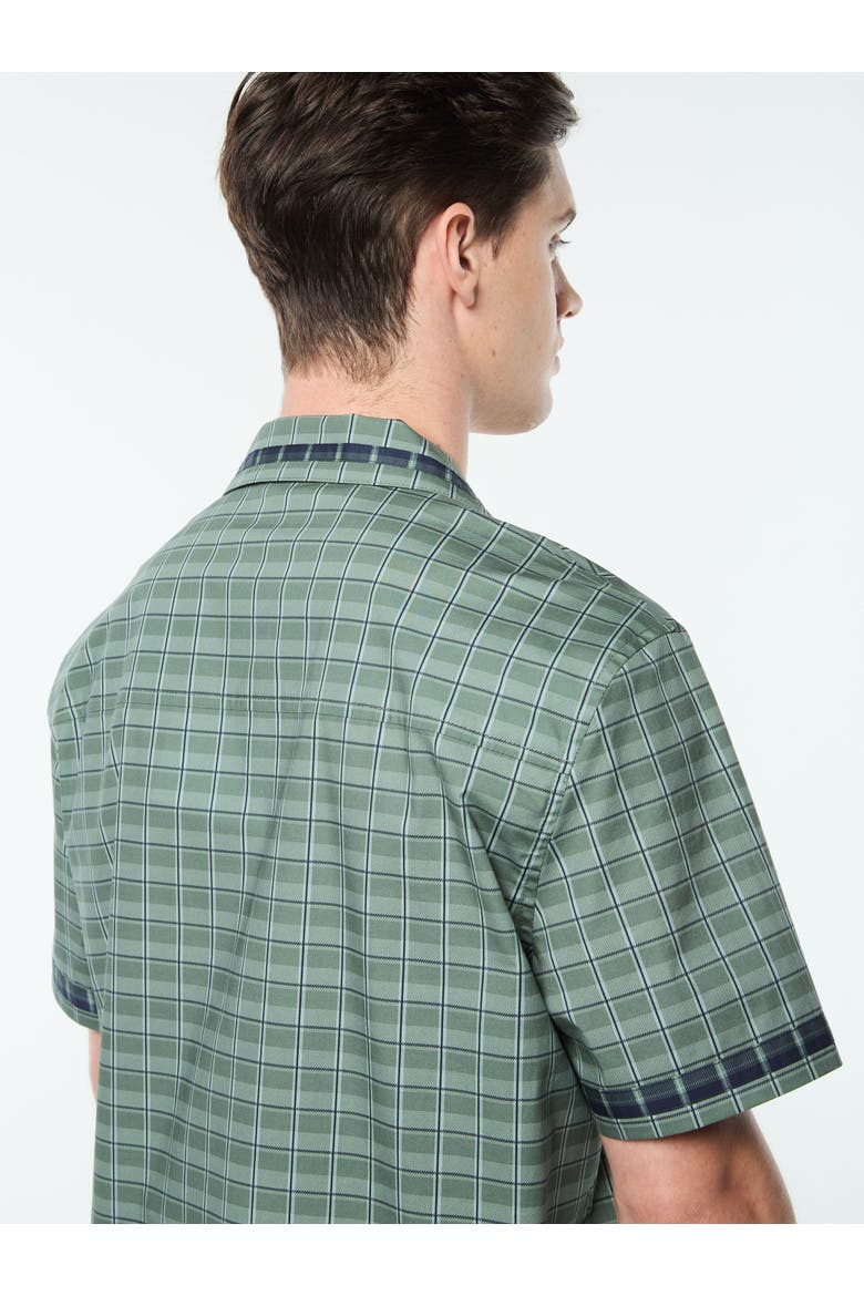 Quadretto Cabana Shirt, Alternate, color, DUCK GREEN
