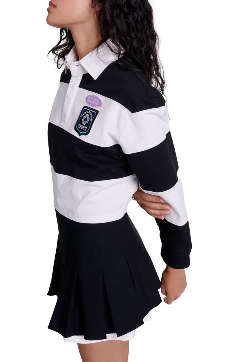 maje Dual-material pleated skort, Alternate, color, 