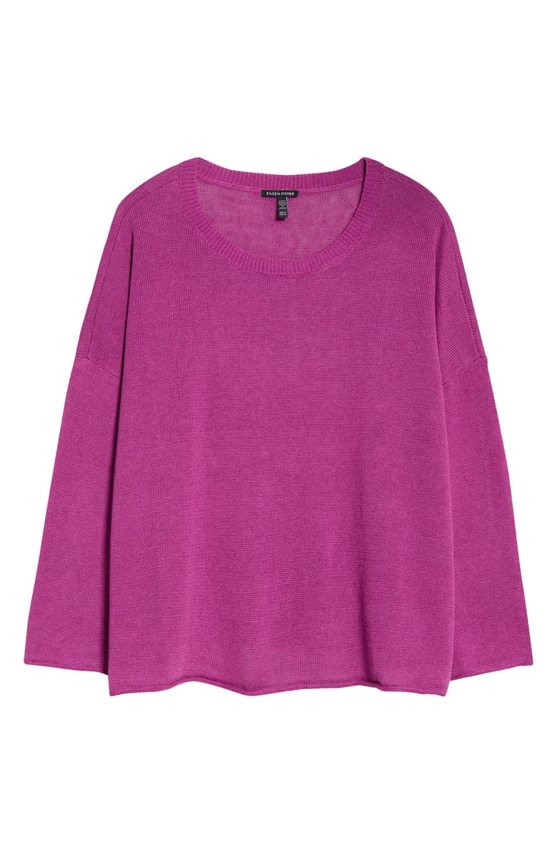 Eileen Fisher Organic Linen & Organic Cotton Sweater, Main, color, Grape
