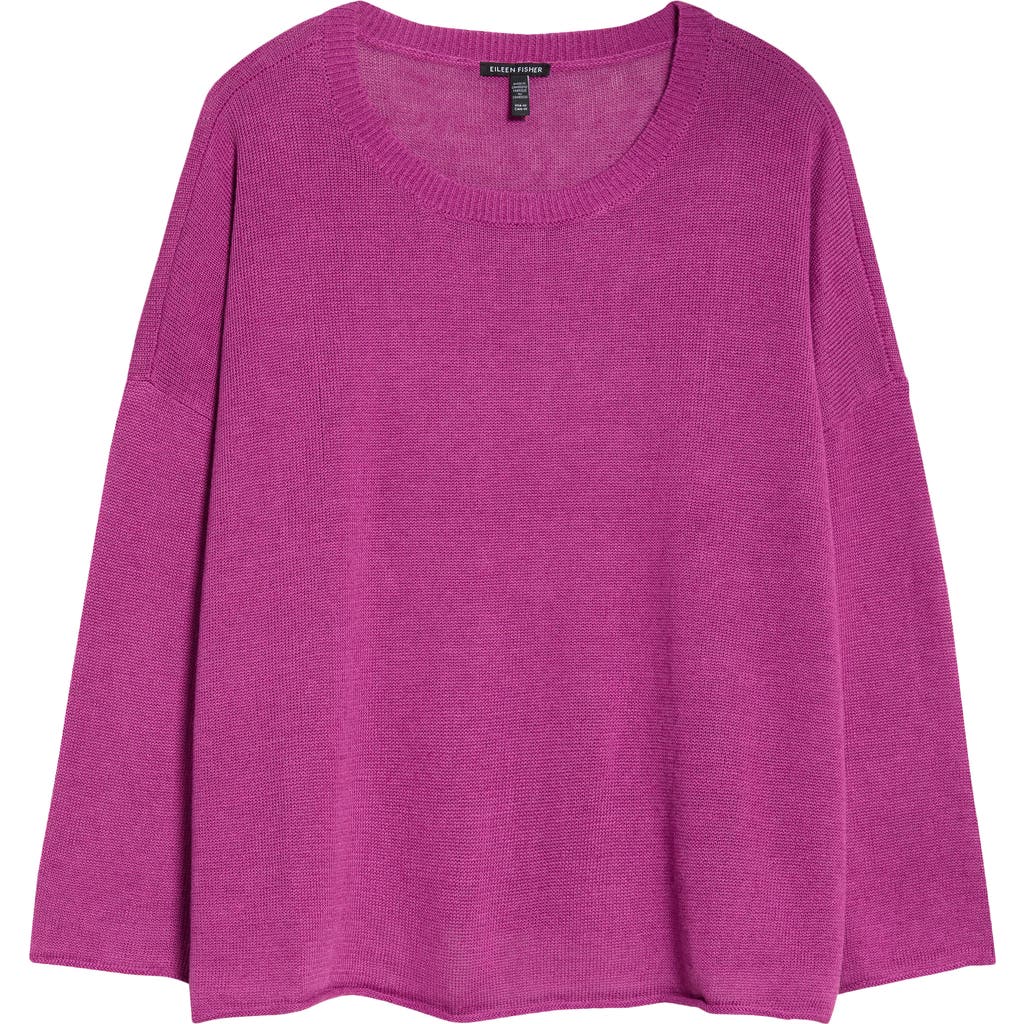 Eileen Fisher Organic Linen & Organic Cotton Sweater In Pink