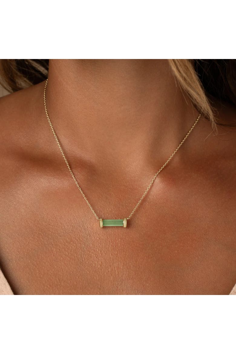 Harmonious Path Jade Inlay Gold Necklace, Alternate, color, Gold/Green