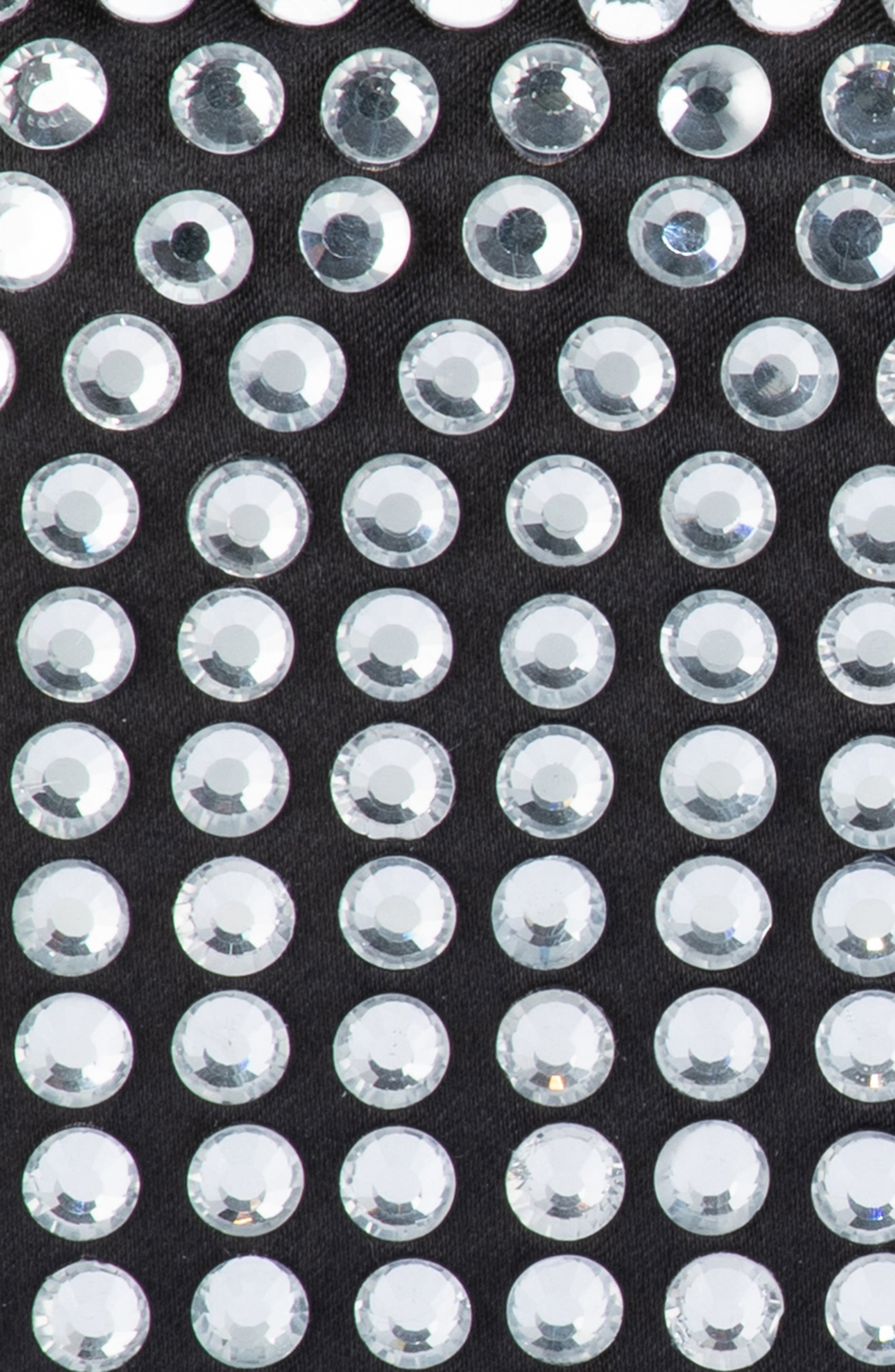 Olga Berg Caydence Hot Fix Crystal Clutch, Alternate, color, Black-Silver